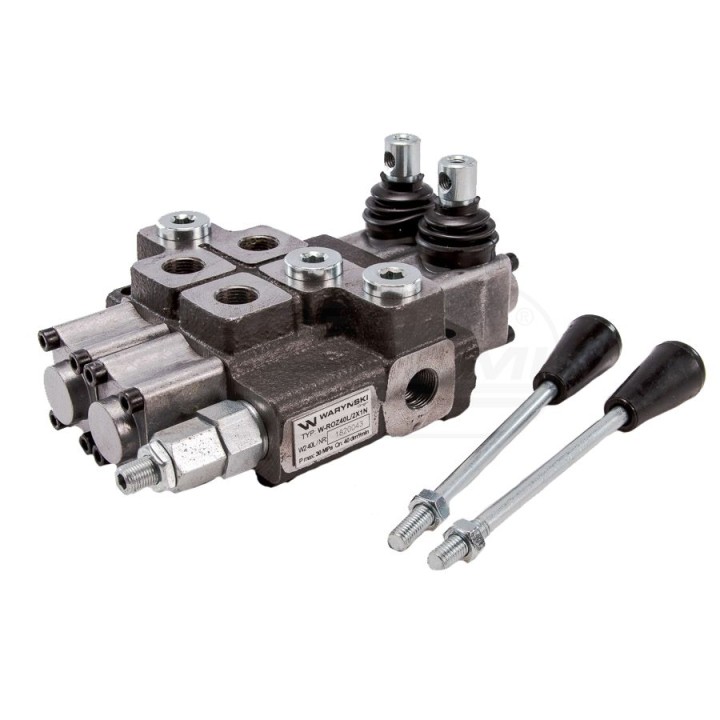Rozdzielacz hydrauliczy 2-sekcyjny max przepływ 40L 1-sekcja nurnikowa W-ROZ40L/2X1N Waryński