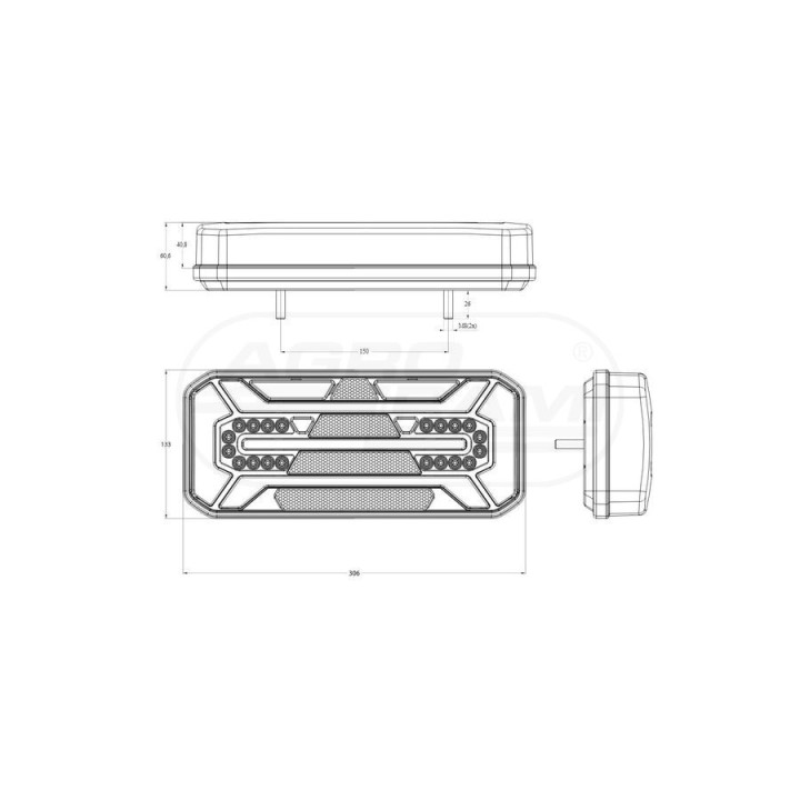 Lampa zespolona tylna W184DD LED 12V/24V lewa bez oświetlenia tablicy i światła pozycyjnego bocznego 1278 DD L, W184DD WAŚ