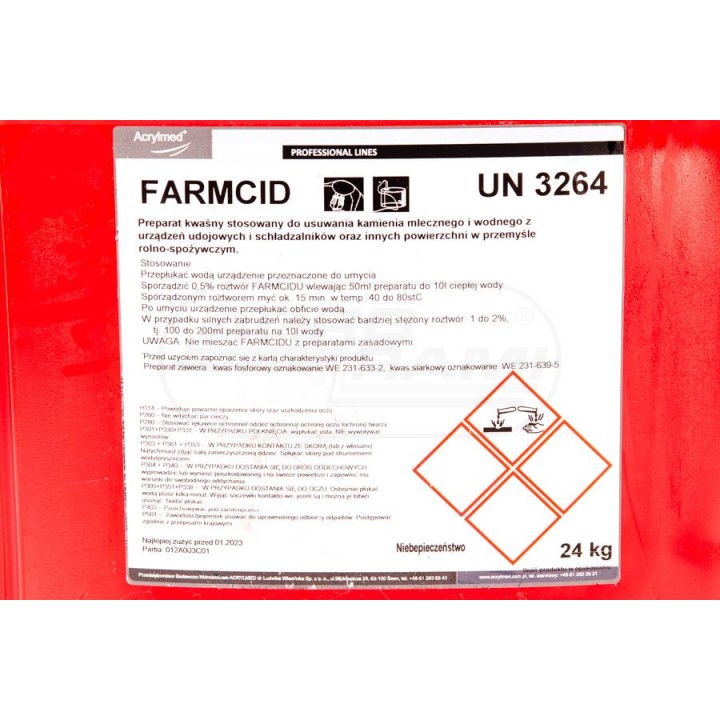 Płyn kwaśny 4870028T FARMCID 24 KG ACRYLMED
