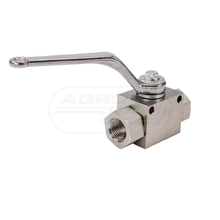 Zawór kulowy hydrauliczny 2-drogowy 2/2-1/2"BSP z otworami mocującymi 500 bar WKH-B-1/2BSP Waryński