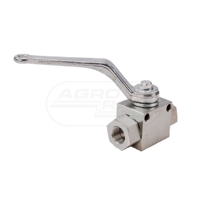 Zawór kulowy hydrauliczny 2-drogowy 2/2-3/8"BSP z otworami mocującymi 500 bar WKH-B-3/8BSP Waryński