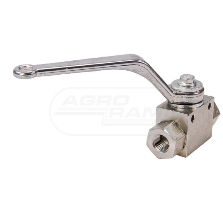 Zawór kulowy hydrauliczny 2-drogowy 2/2-1/4"BSP z otworami mocującymi 500 bar WKH-B-1/4BSP Waryński