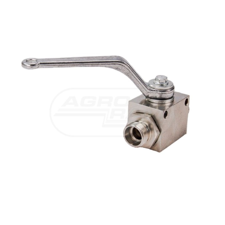 Zawór kulowy hydrauliczny 2-drogowy 2/2 M22x1,5 15L z otworami mocującymi 500 bar WKH-15L-M22X1,5 Waryński