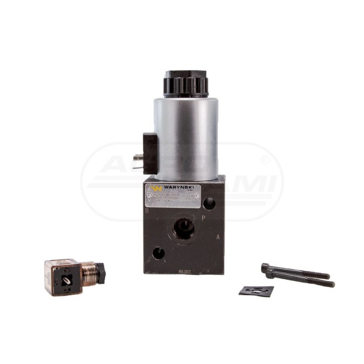Elektrozawór 3-drogowy elektromagnetyczny kontroli 3/2 W-E12DVS3/2-80L G1/2" 12V 80L Waryński