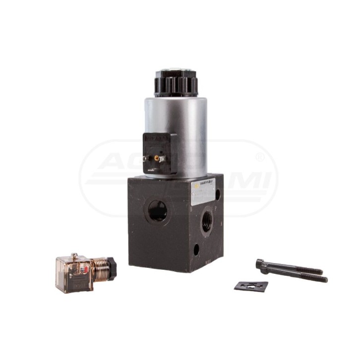 Elektrozawór 3-drogowy elektromagnetyczny kontroli 3/2 W-E12DVS3/2-80L G1/2" 12V 80L Waryński