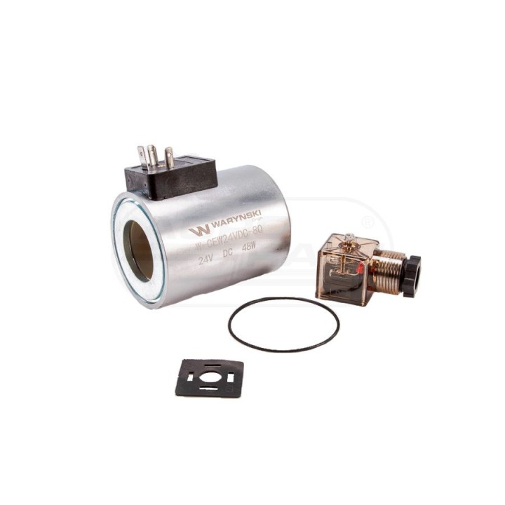 Cewka dzielnika elektrozaworu W-E12DVS6/2-80L, W-E12DVS3/2-80L 24V DC 48W W-CEW24VDC-80 Waryński