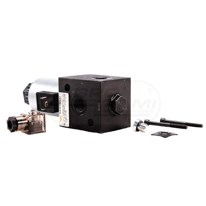 Elektrozawór 3-drogowy elektromagnetyczny kontroli 3/2 W-E12DVS3/2-80L G1/2" 80L (24V DC) W-E12DVS3/2-8024 Waryński