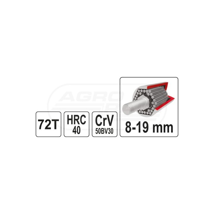 Klucz z uniwersalną nasadką YATO 8-19 mm YT02400