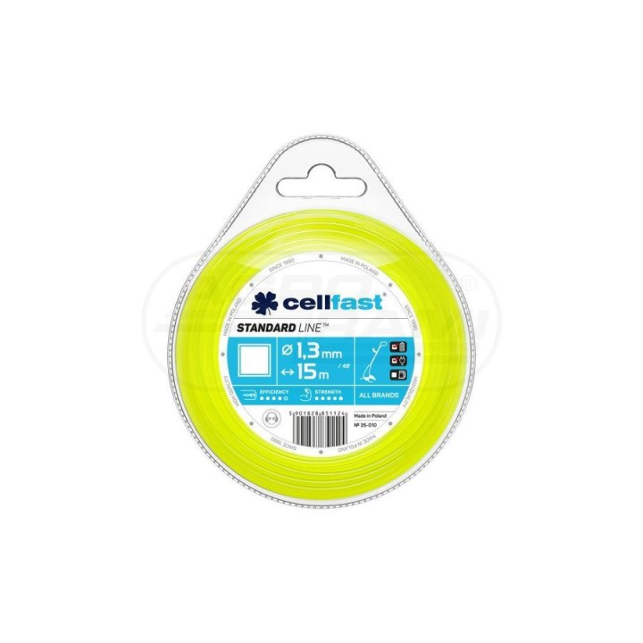 Żyłka tnąca STANDARD - kwadrat 1,3 mm 15 m 35-010 Cellfast
