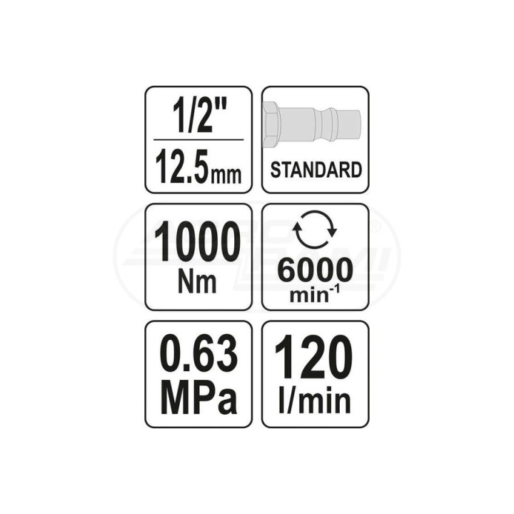 Klucz pneumatyczny YATO 1000 Nm 1/2" YT09528