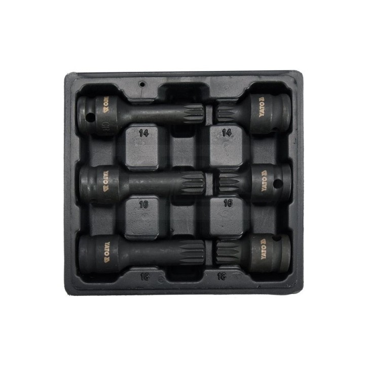 Zestaw udarowych kluczy trzpieniowych SPLINE YATO 1/2" 6 sztuk YT10652