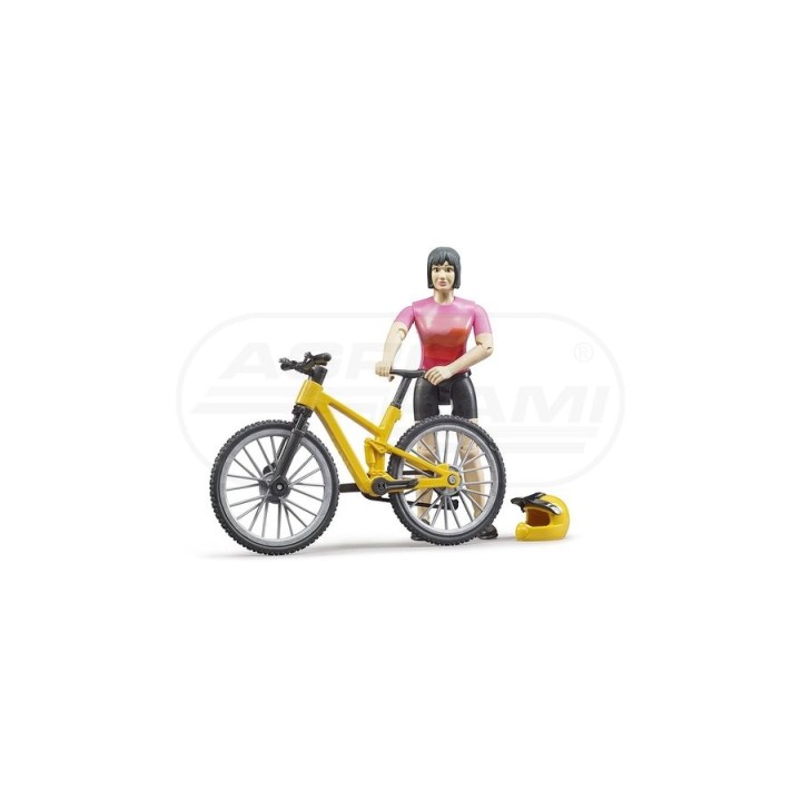Figurka Kolarki z Rowerem Górskim Bruder 63111 BR63111 BRUDER