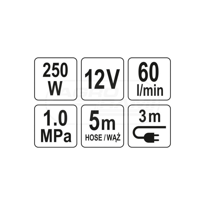 Kompresor samochodowy z lampą YATO 250W YT73462