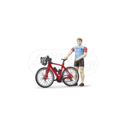 Figurka kolarza z rowerem szosowym Bruder 63110 BR63110 BRUDER