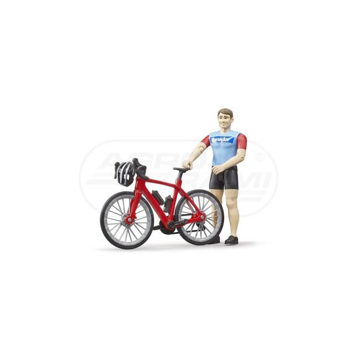 Figurka kolarza z rowerem szosowym Bruder 63110 BR63110 BRUDER