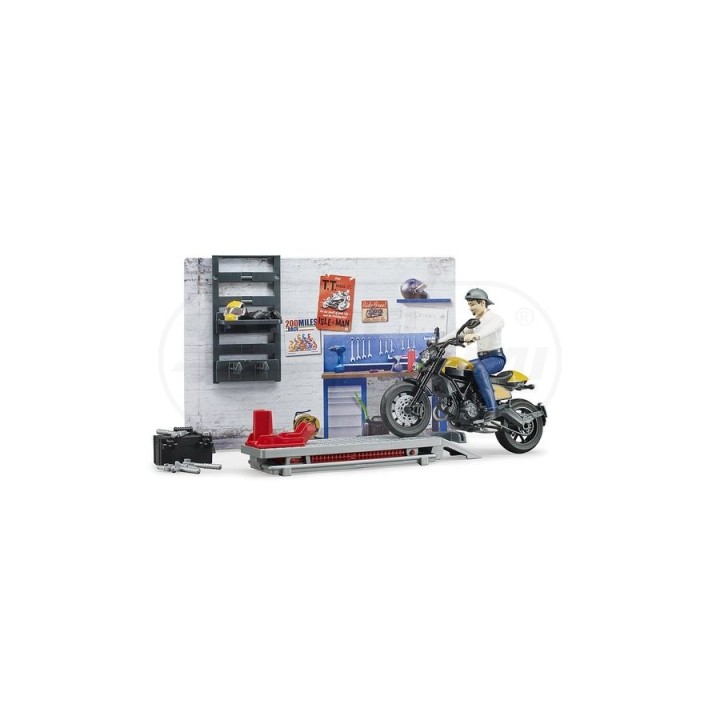 Motor z warsztatem i figurką mechanika Bruder 62102 BR62102 BRUDER