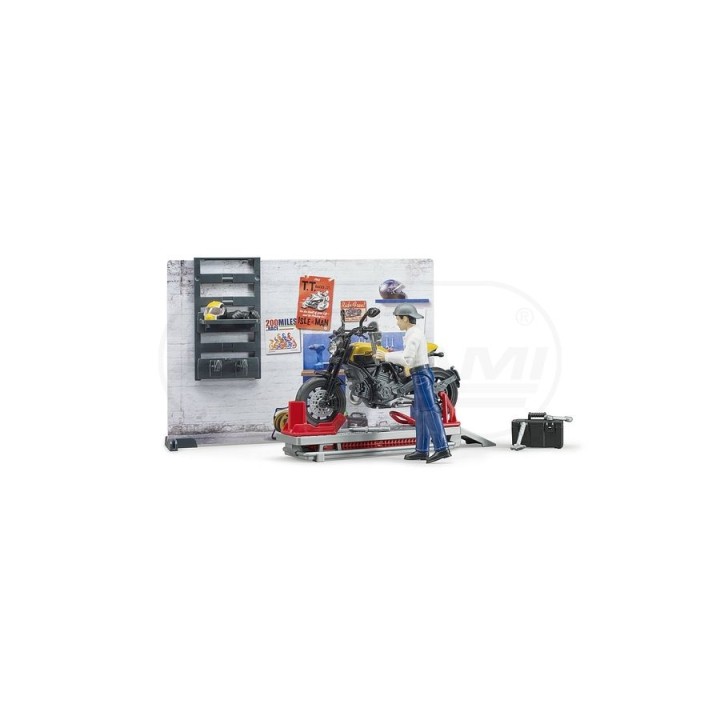 Motor z warsztatem i figurką mechanika Bruder 62102 BR62102 BRUDER