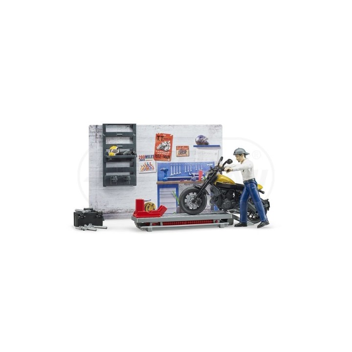 Motor z warsztatem i figurką mechanika Bruder 62102 BR62102 BRUDER