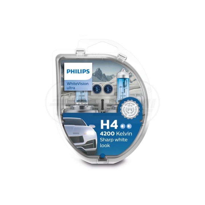 Żarówka Philips White Vision Ultra H4 12V 60/55W W5W 4200K 12342WVUSM H4 12V-W5W/SM PHILIPS