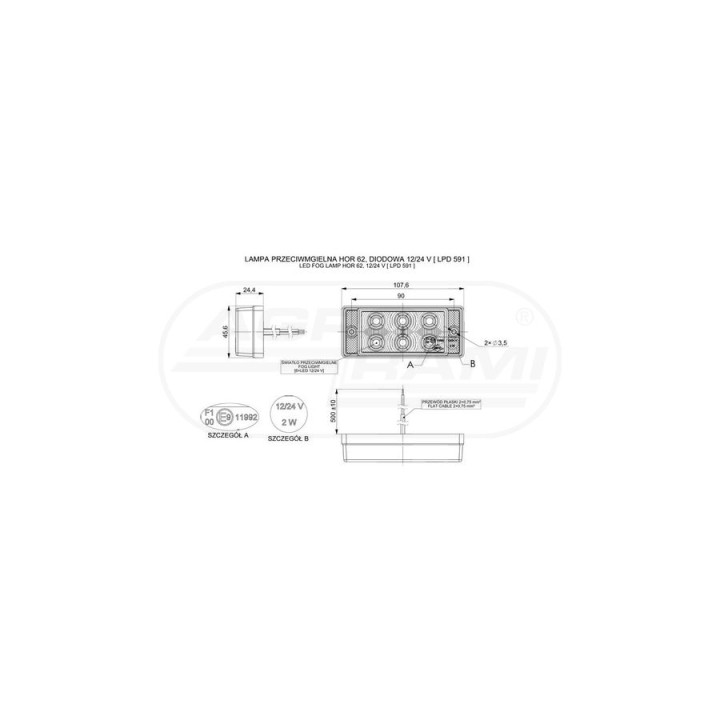 Lampa przeciwmgielna LPD 591 HORPOL