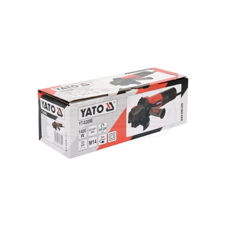Szlifierka kątowa z regulacją YATO 1400W 3000-12000 obr/min 125 mm YT82098