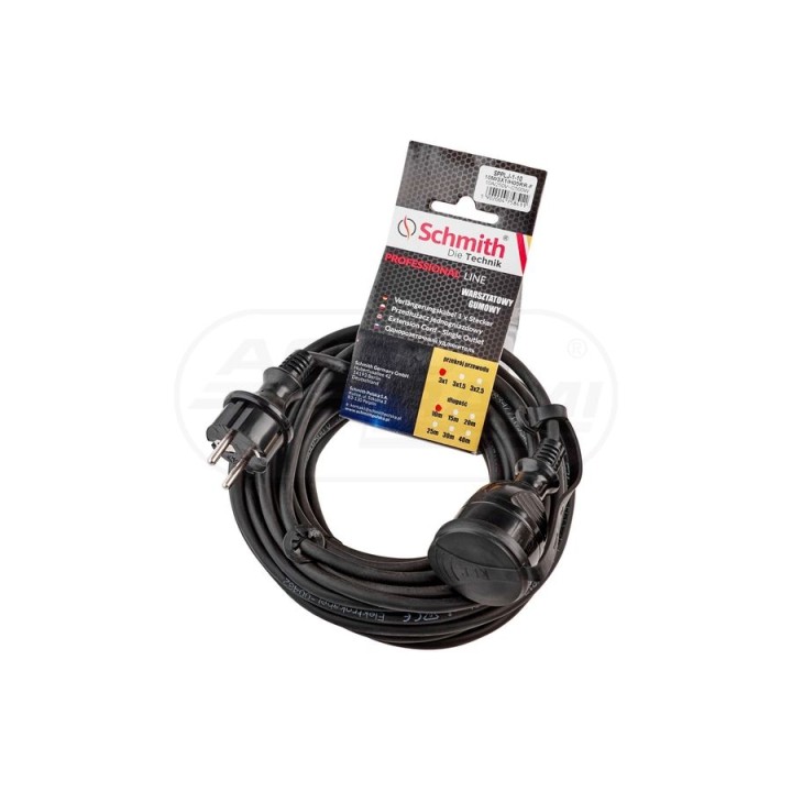Przedłużacz gumowy 3x1,5mmx15m  CZARNY SPPLJ-2-15 SCHMITH