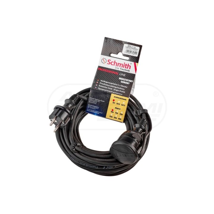 Przedłużacz gumowy 3x2,5mmx30m CZARNY SPPLJ-3-30 SCHMITH