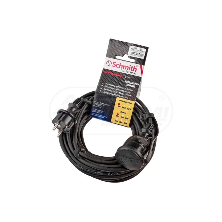 Przedłużacz gumowy 3x2.5mmx20m CZARNY SPPLJ-3-20 SCHMITH