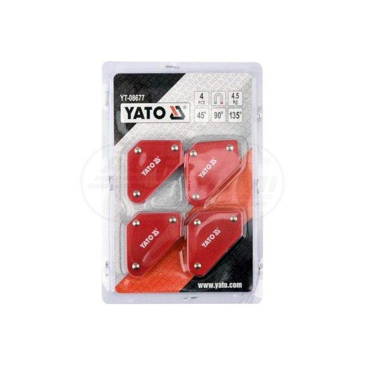 Zestaw spawalniczych kątowników magnetycznych MINI YATO 4 elementowy YT08677