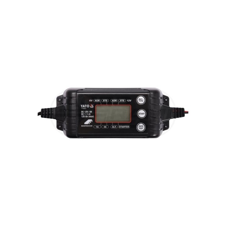 Prostownik elektroniczny z wyświetlaczem YATO 6-12V 1/4 A YT83033