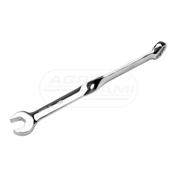 Klucz płasko-oczkowy skręcony YATO 15 mm YT01855