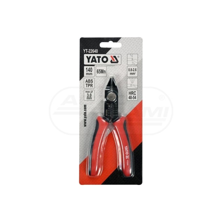 Szczypce boczne precyzyjne z funkcją ściągania izolacji YATO 140 mm YT22640