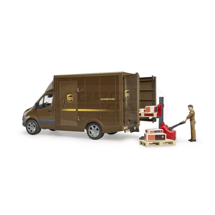 Mercedes Sprinter UPS kurier z paleciakiem Bruder 02678 BR-02678 BRUDER