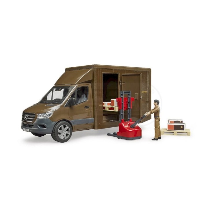 Mercedes Sprinter UPS kurier z paleciakiem Bruder 02678 BR-02678 BRUDER