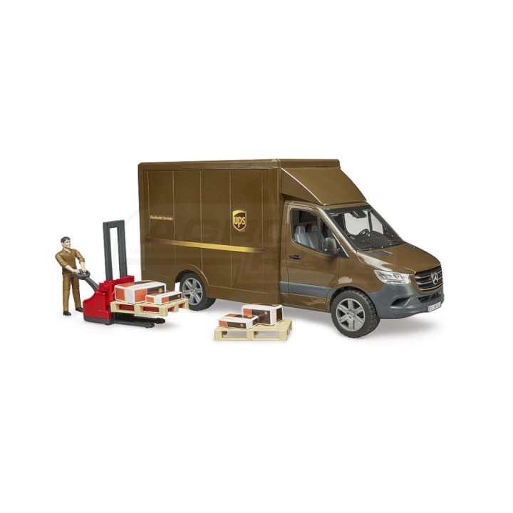 Mercedes Sprinter UPS kurier z paleciakiem Bruder 02678 BR-02678 BRUDER