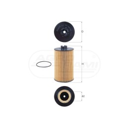 Wkład filtra oleju Mahle | Knecht Filters LF-3827 OX161D , F836200510010 , SO7237 MAHLE | KNECHT FILTERS