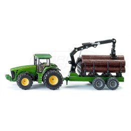 Traktor John Deere 8430 z przyczepą leśną Siku S1954 SIKU