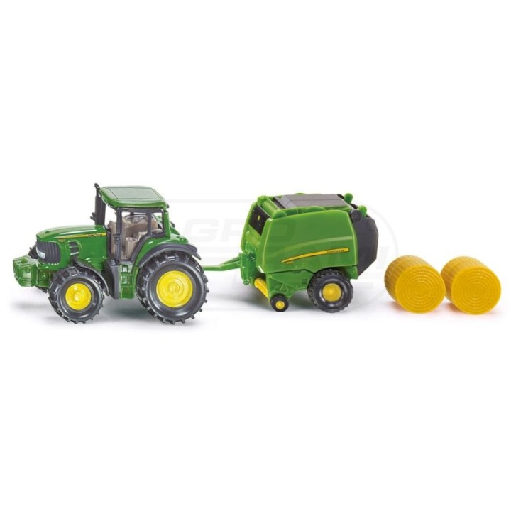 Traktor John Deere z prasą SIKU S1665