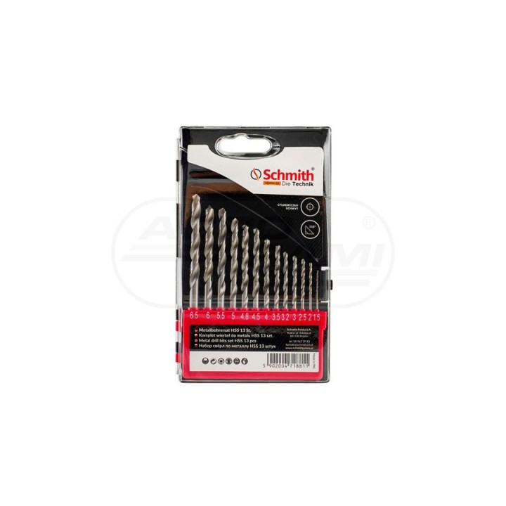 Komplet wierteł do metalu HSS 13 sztuk Schmith SQWM03 SCHMITH