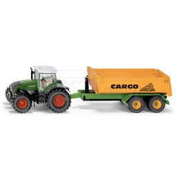 Traktor z przyczepą i podnośnikiem hakowym i misą Joskin Siku S1989 SIKU