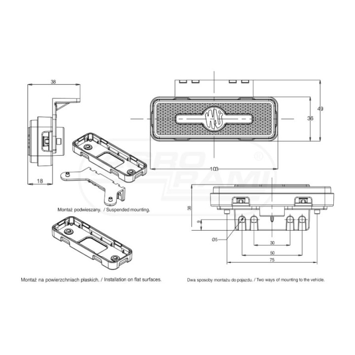 Lampa zespolona pozycyjna boczna  W254 12V/24V LED 2033 WAŚ