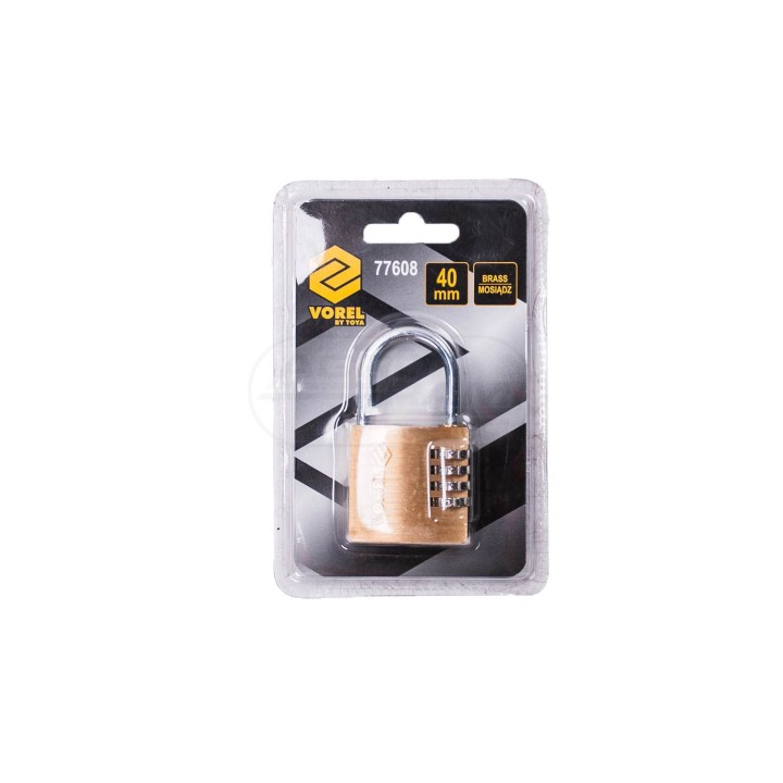 Kłódka szyfrowa 40mm mosiężna 77608