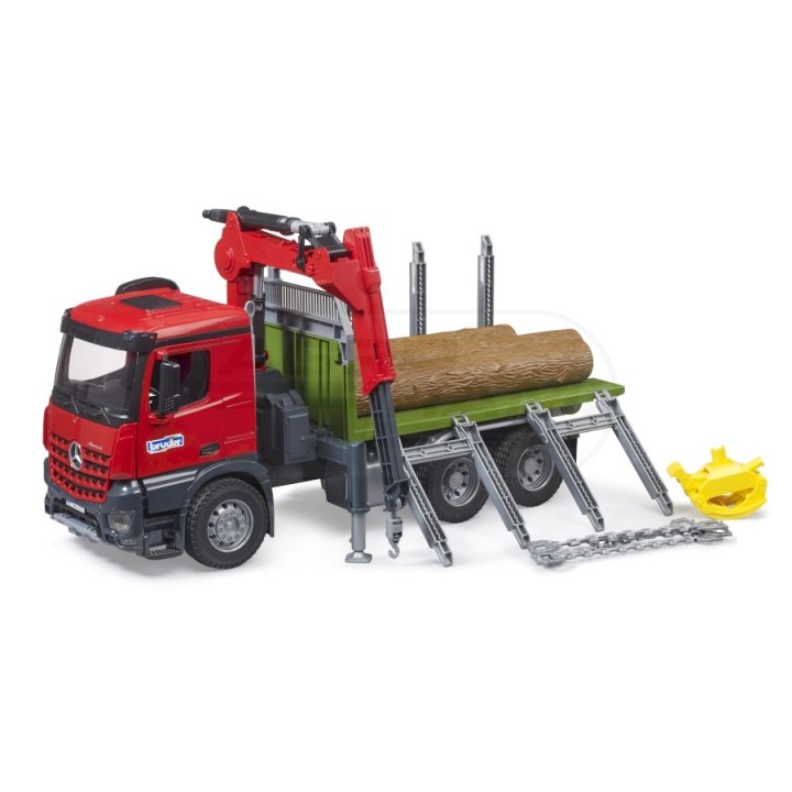 Mercedes Benz Arocs z dźwigim do przewozu drewna i z 3 kłodami Bruder 03669 BR-03669 BRUDER