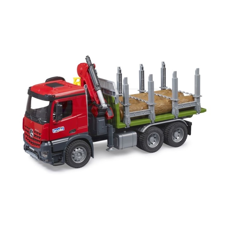 Mercedes Benz Arocs z dźwigim do przewozu drewna i z 3 kłodami Bruder 03669 BR-03669 BRUDER