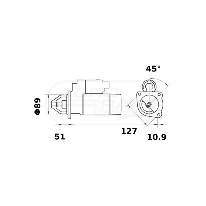 ROZRUSZNIK Z REDUKTOREM 12 V - 4.2 kW - 10 Z 21544531 , MS407 MAHLE
