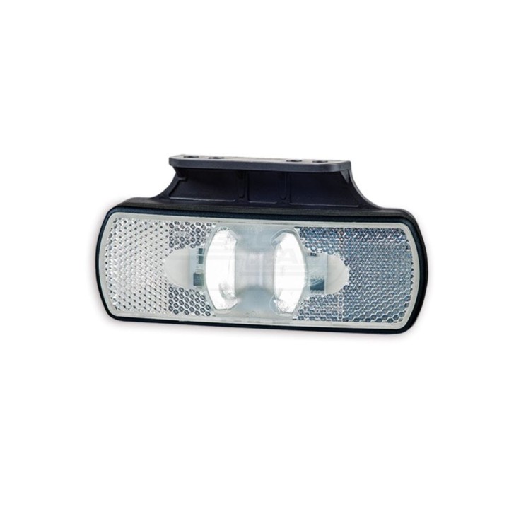 Lampa obrysowa diodowa z odblaskiem biała z wieszakiem 12/24V LD 2219 HORPOL