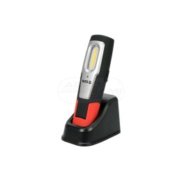 Lampa warsztatowa COB 600lm + 250lm LI-ION, IK07, IP54, CRI80 YATO 45358V 6W 2600 mAh YT-08558