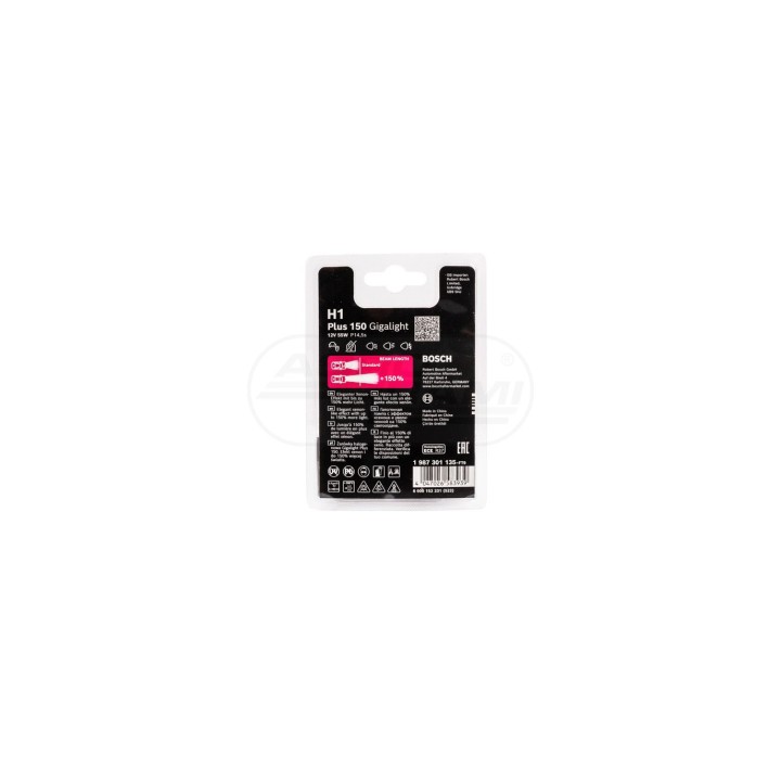Żarówka 12V 55W H1 Plus 150 Gigalight 1987301135 BOSCH