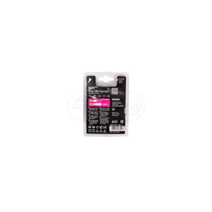 Żarówka 12 V 55 W H11 Plus 150 Gigalight 1987301138 BOSCH