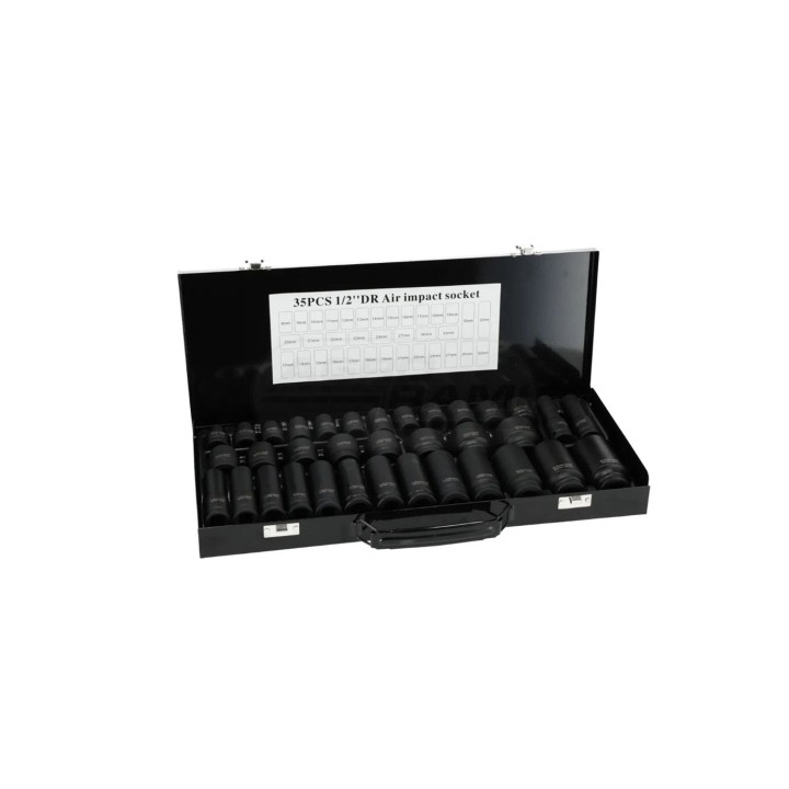 Nasadki udarowe 12-kątne krótkie 1/2' 8-32mm 35szt